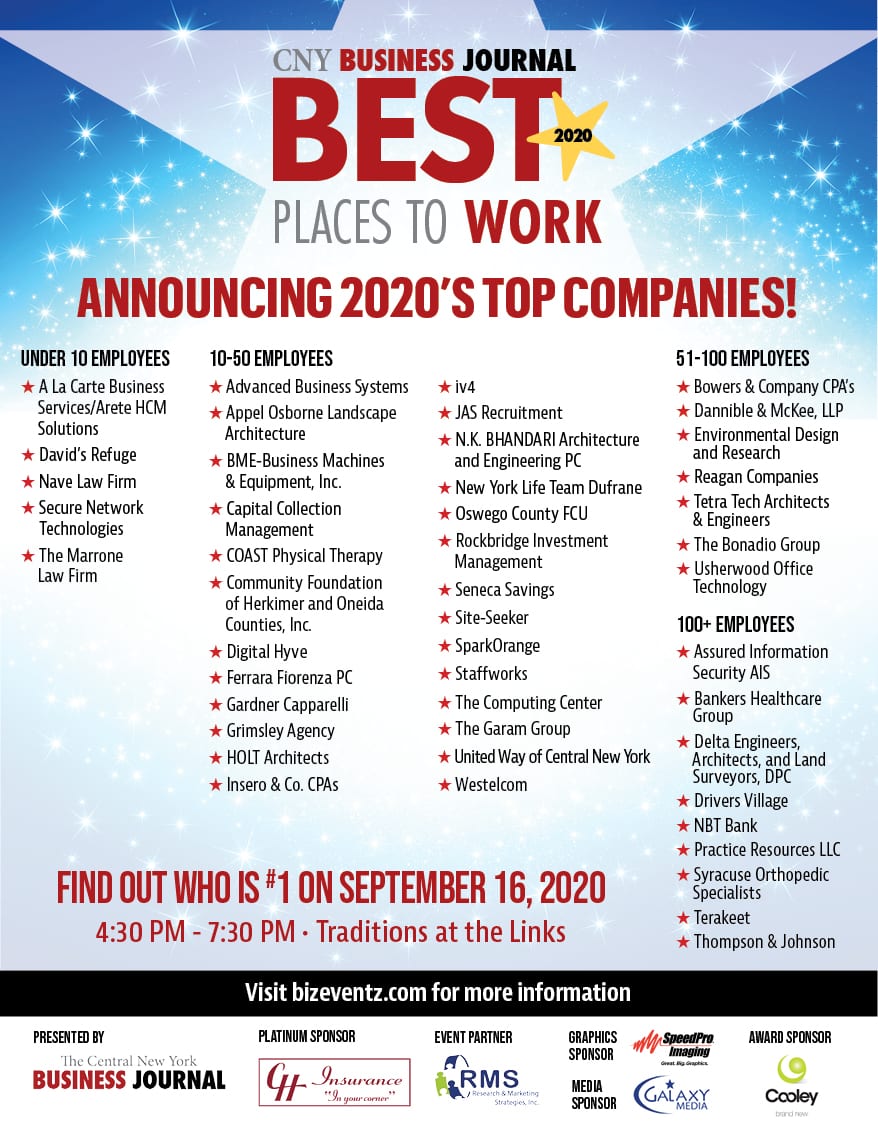 2020 Central New York's Best Places to Work