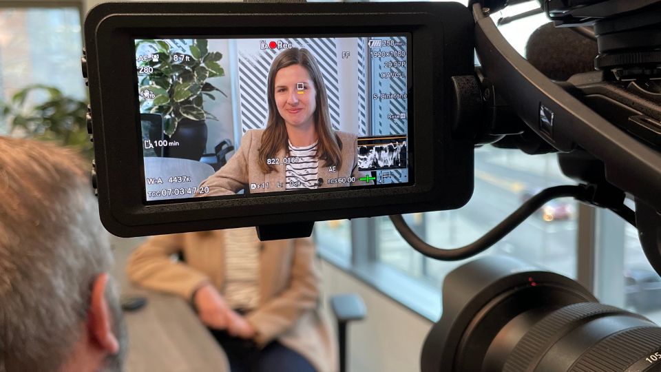 Lauren Garden discusses career flexibility at Insero in video on camera