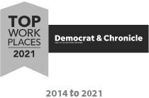 democrat & chronicle top workplaces 2021 logo 2014-2021